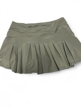 Women's Olive Green Pleated Mini Skirt